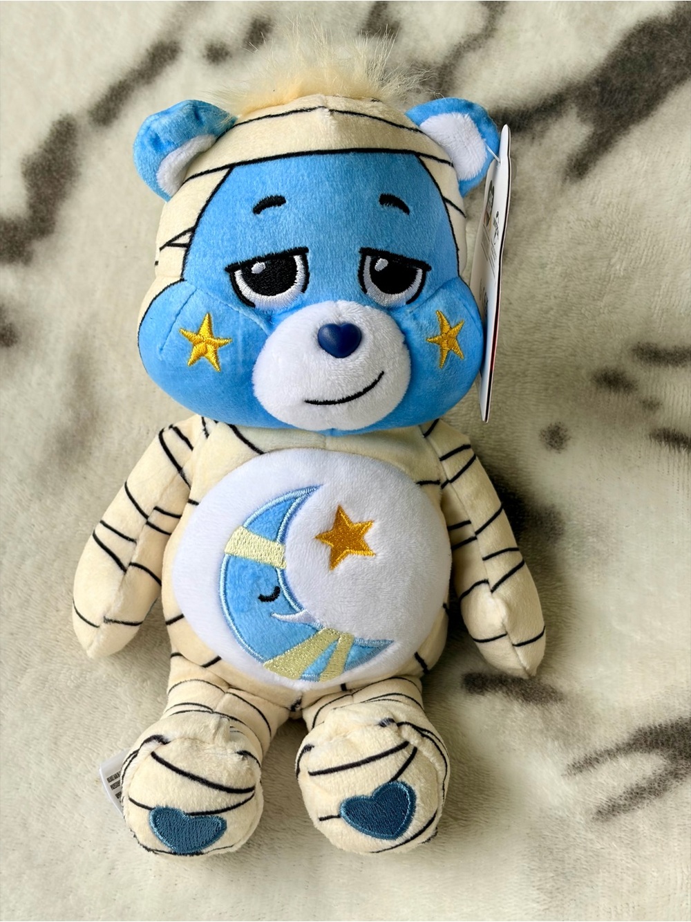 Care Bears Blue Moon Plush Toy - Soft Blue and Cream Cuddly Bear